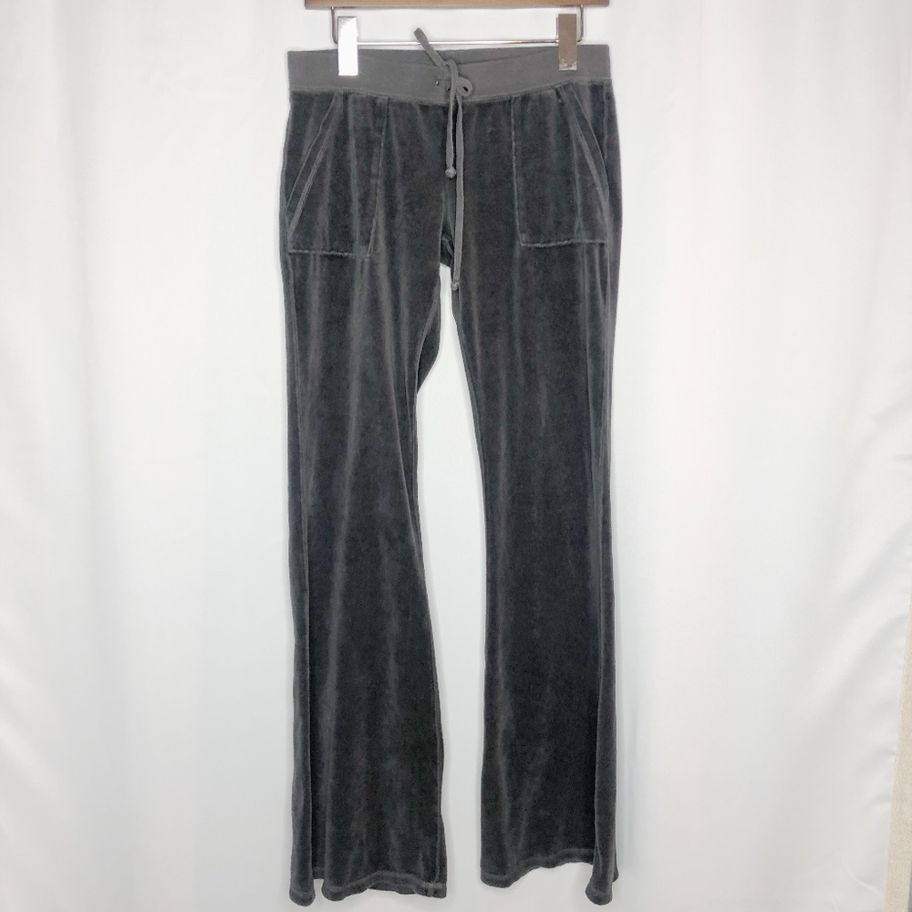 Juicy Couture Velour Pants Charcoal Gray, Sz S